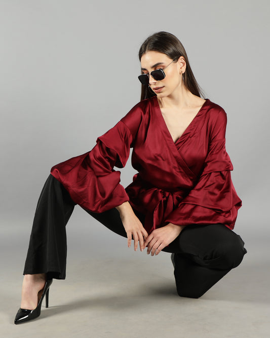 CLEARANCE - Red Drama Top