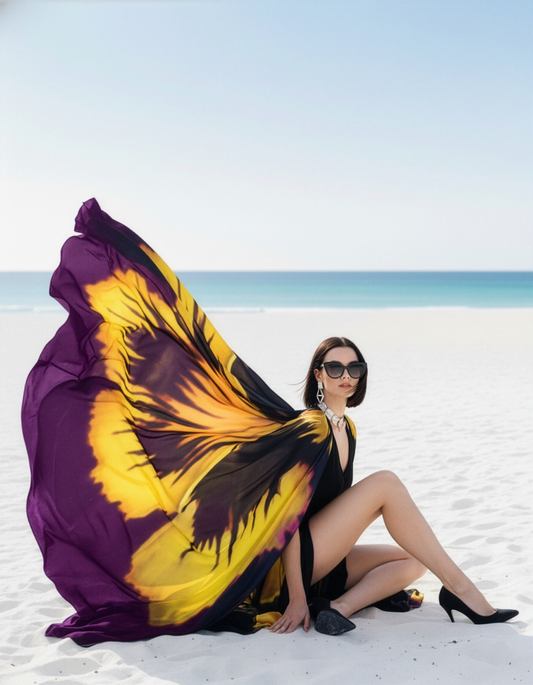 Purple Pansy Cape Kaftan