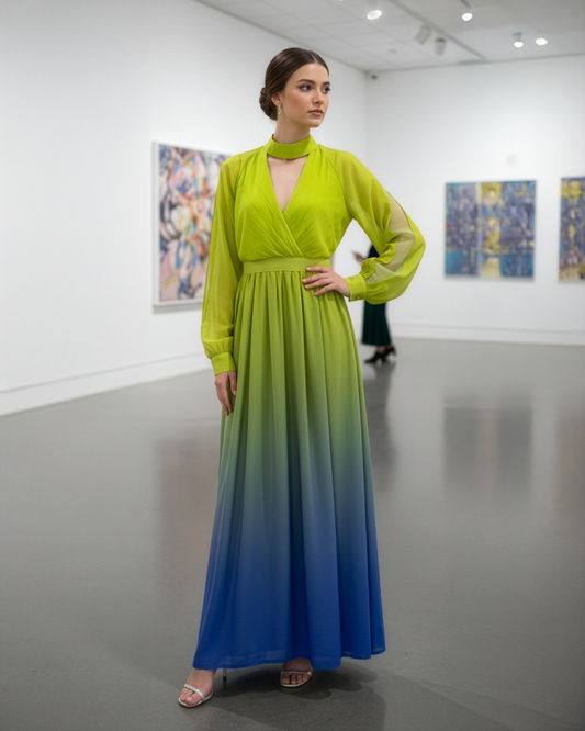 Lime Lilac Ombre Midi