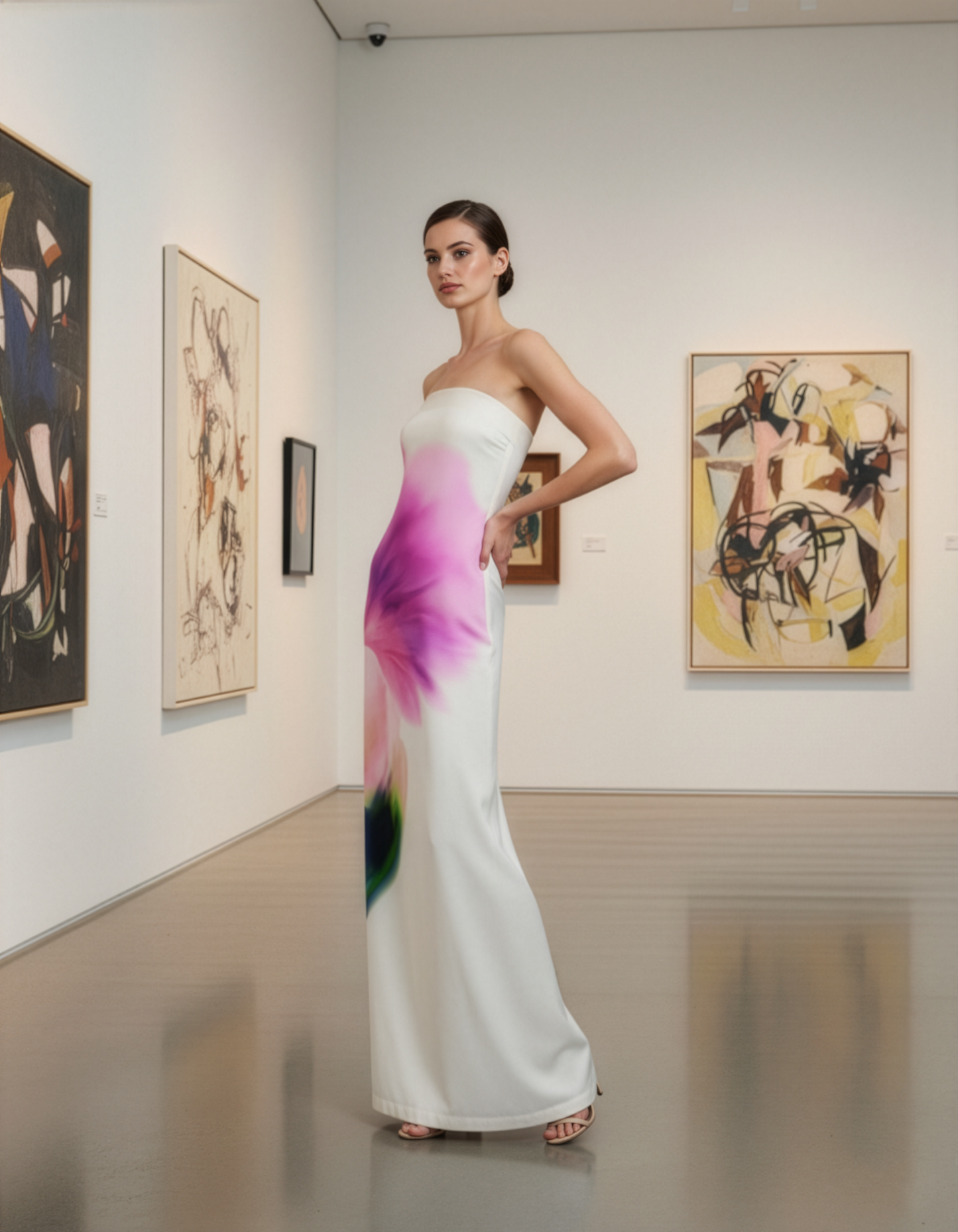 Flora WaterPaint Cream Tube Gown