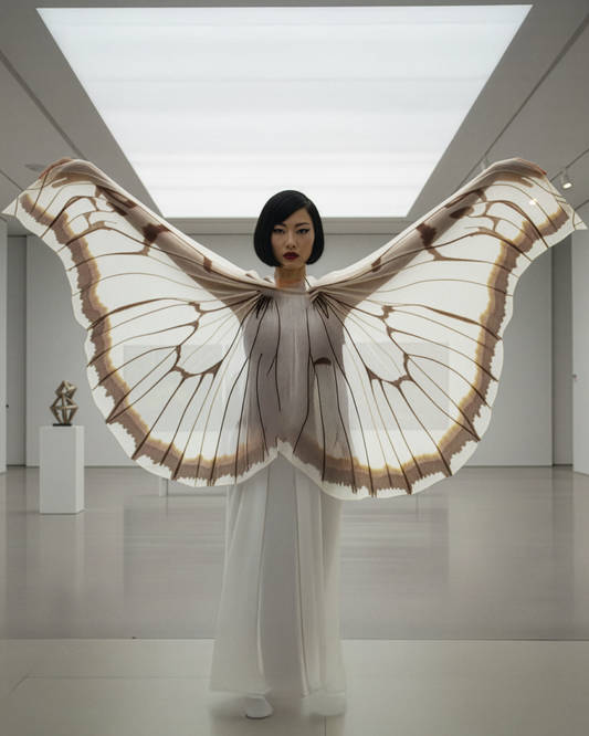 White Butterfly Kaftan Cover Up