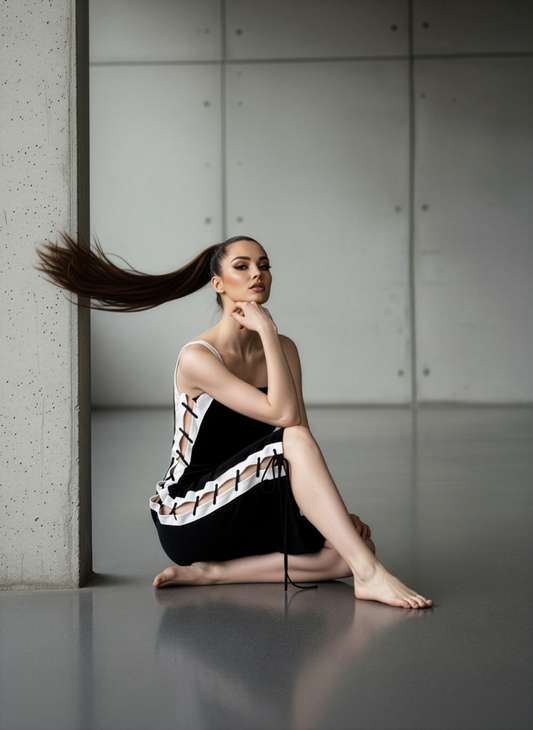 Risque Black Side Tie Dress