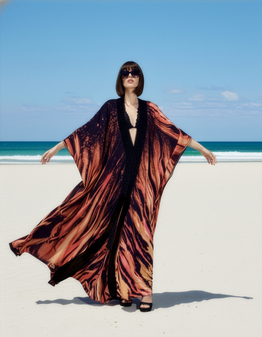 Flaming Kaftan Cover Up