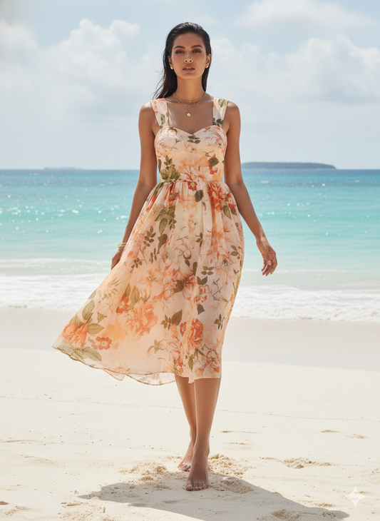 Floral Sweetheart Vintage Dress