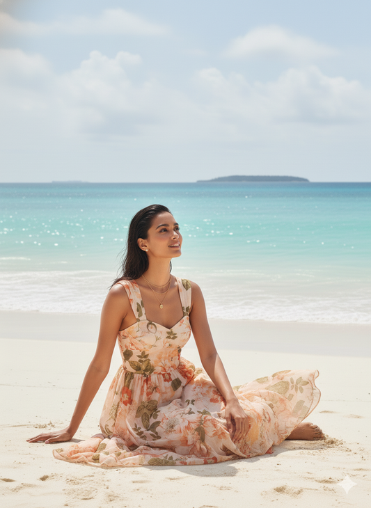 Floral Sweetheart Vintage Dress
