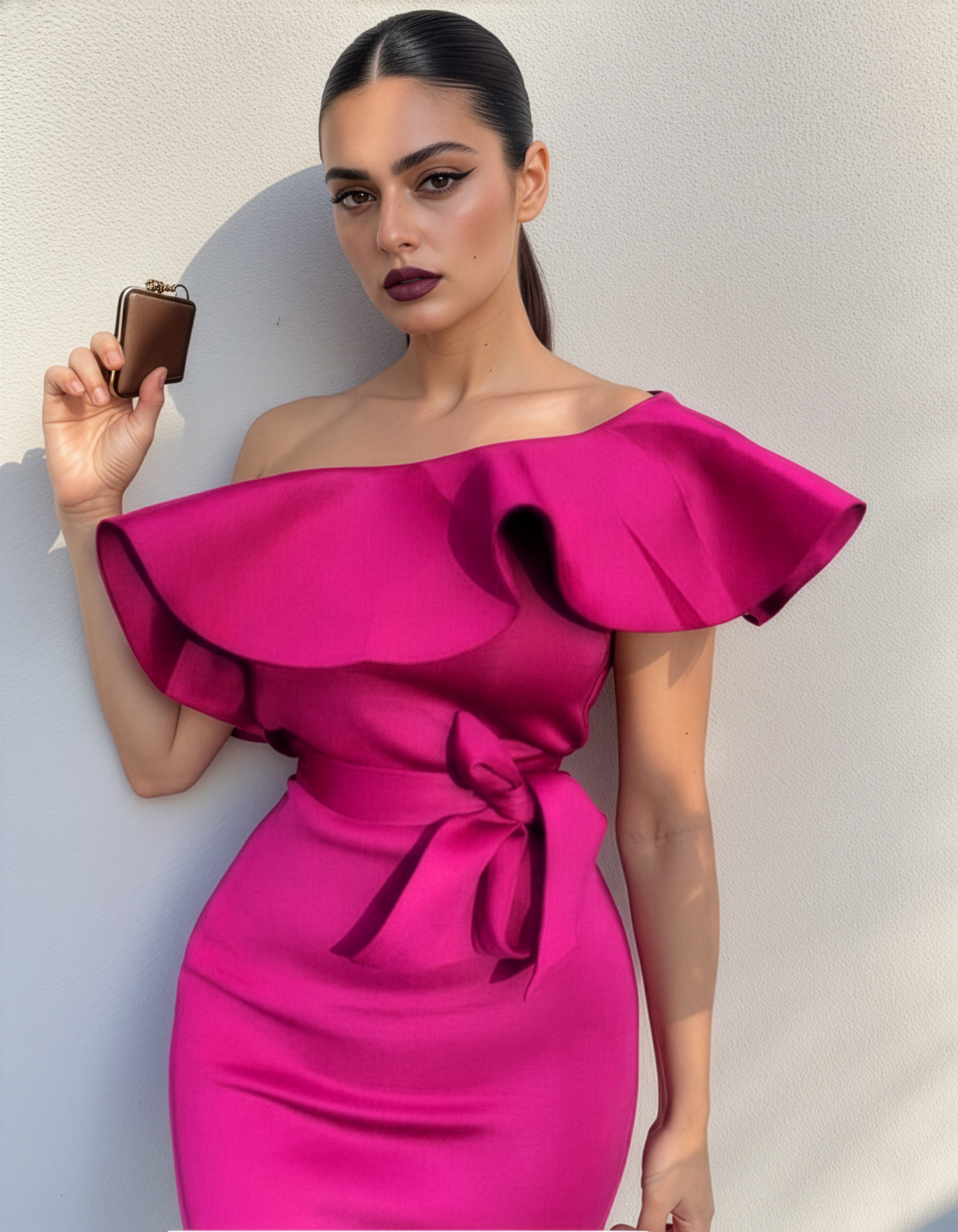 Fuscia Ruffle One Dress