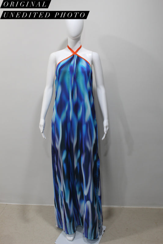 Blue Fantasy Halter Gown