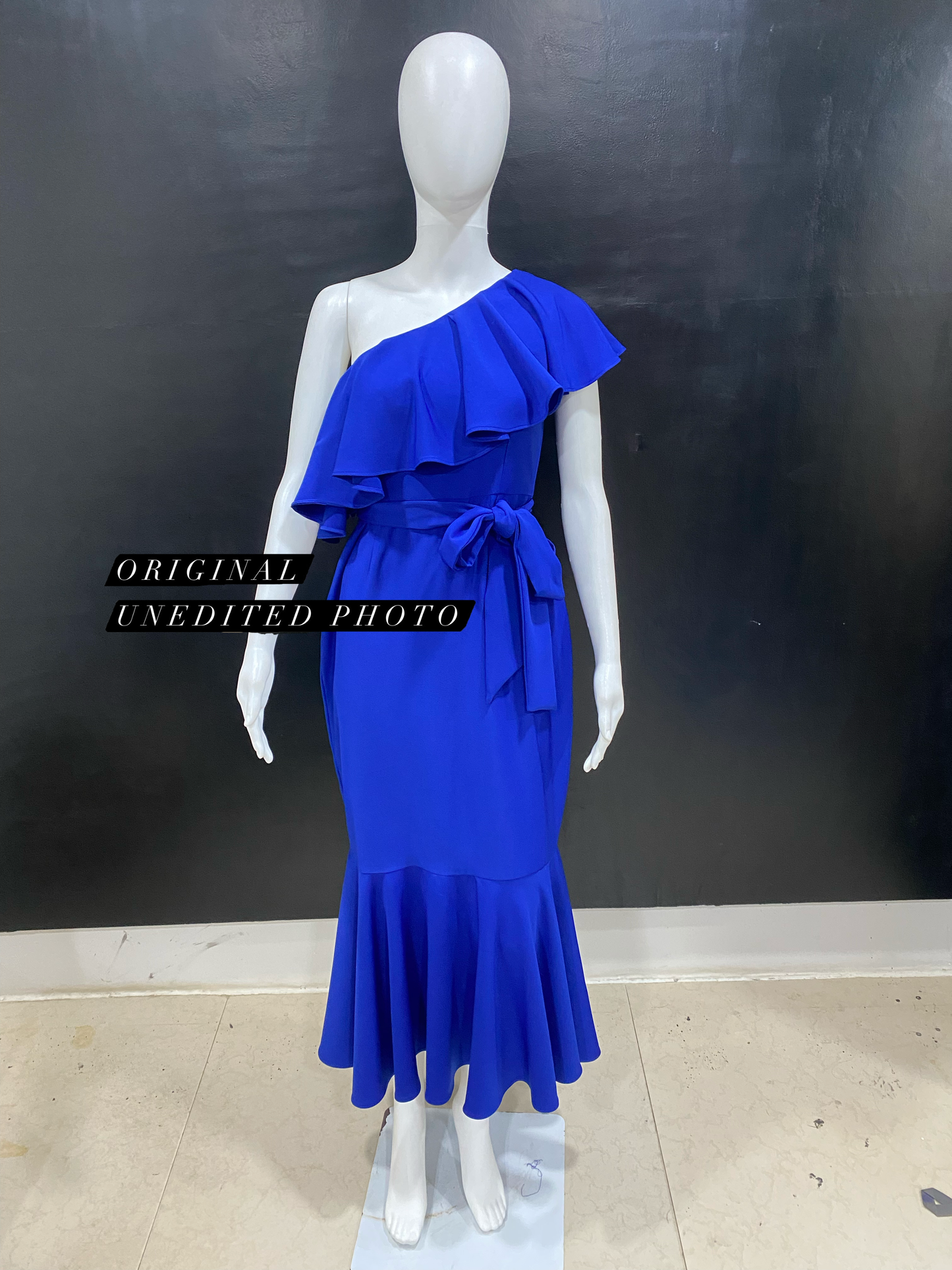 Electric Blue Ruffle One Dress