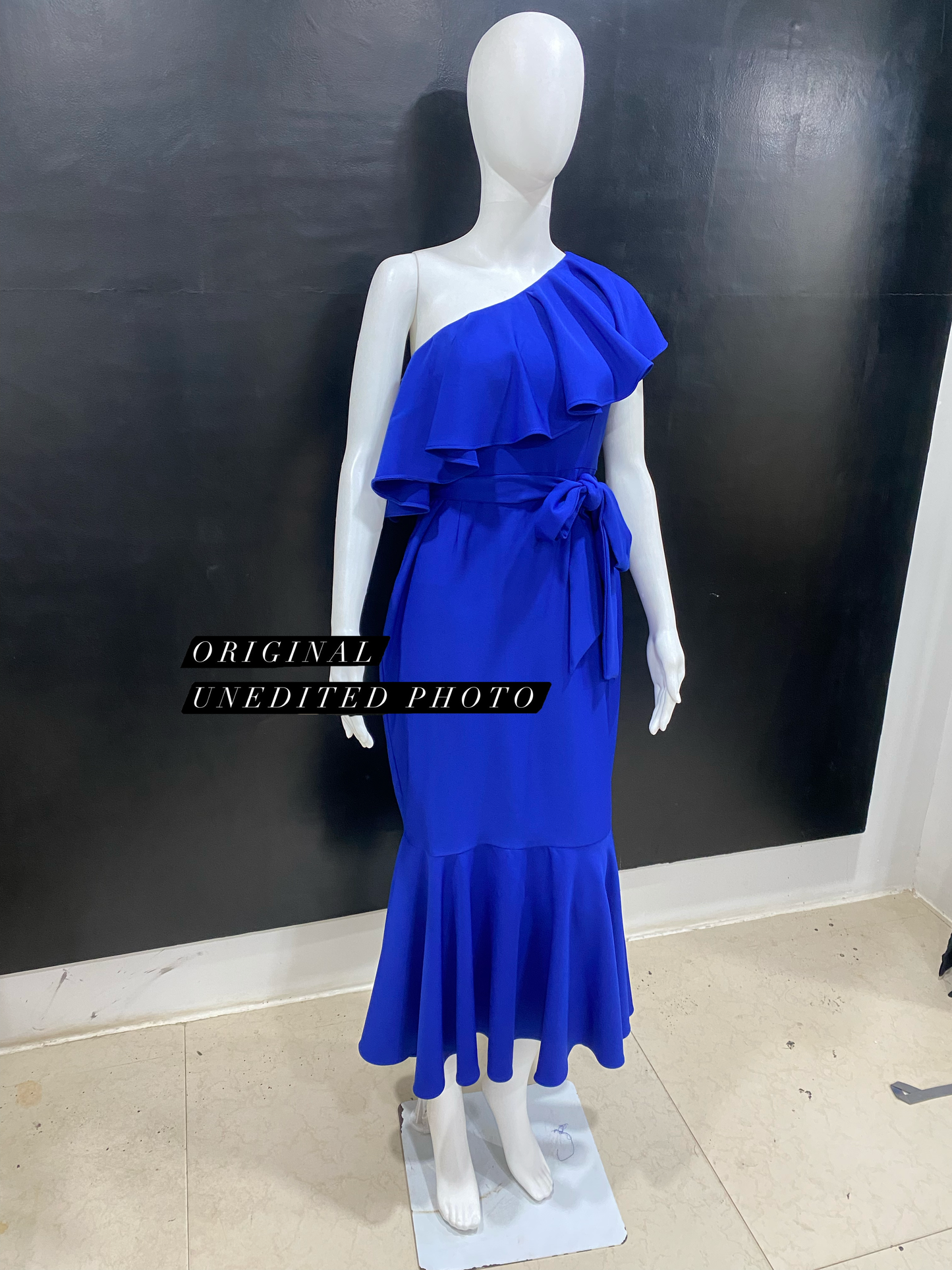 Electric Blue Ruffle One Dress