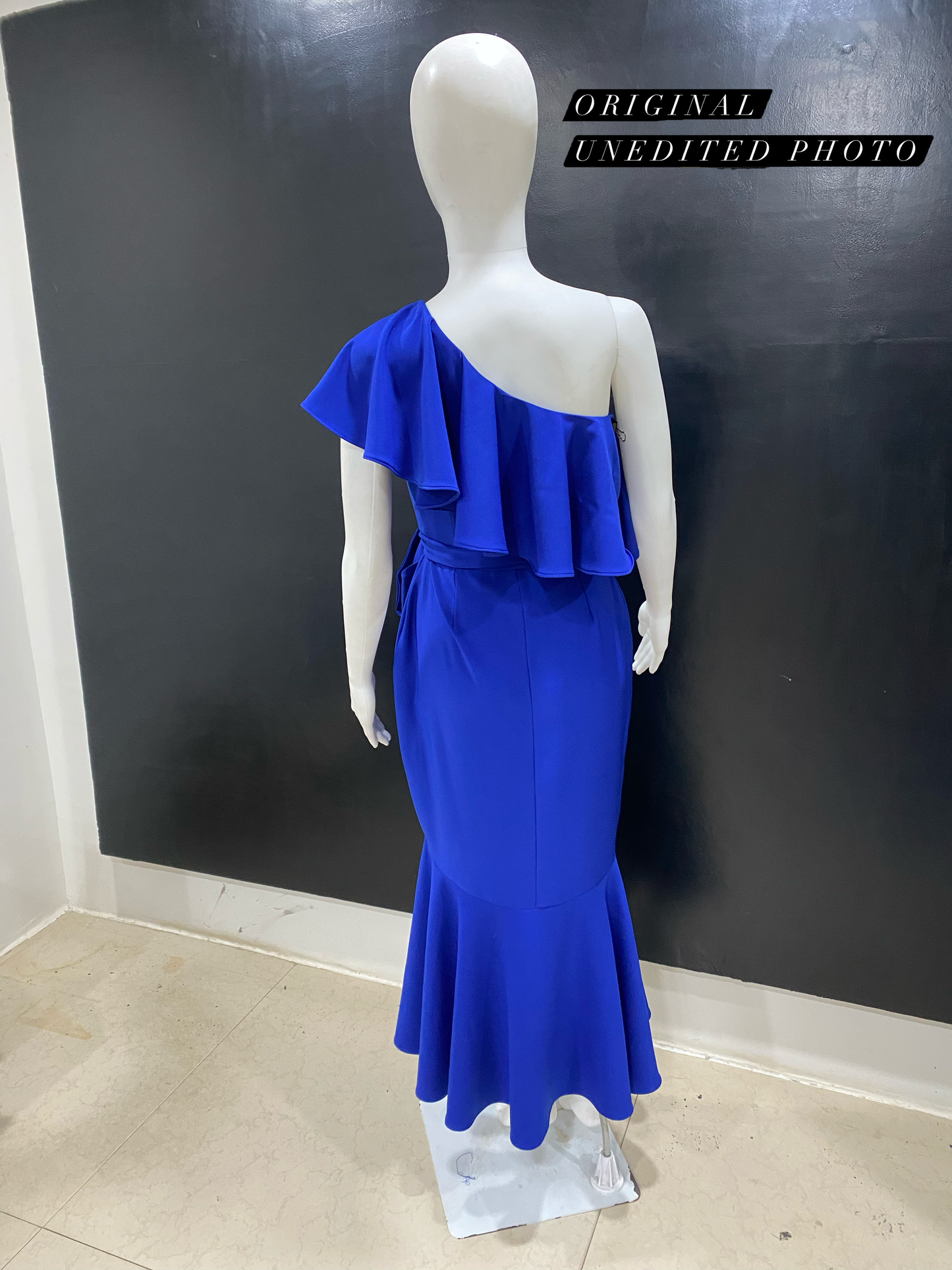 Electric Blue Ruffle One Dress