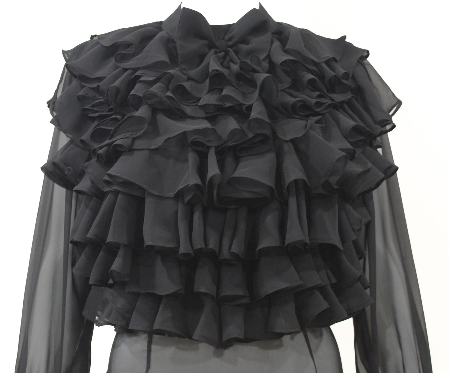 Black Ruffle Drama Top