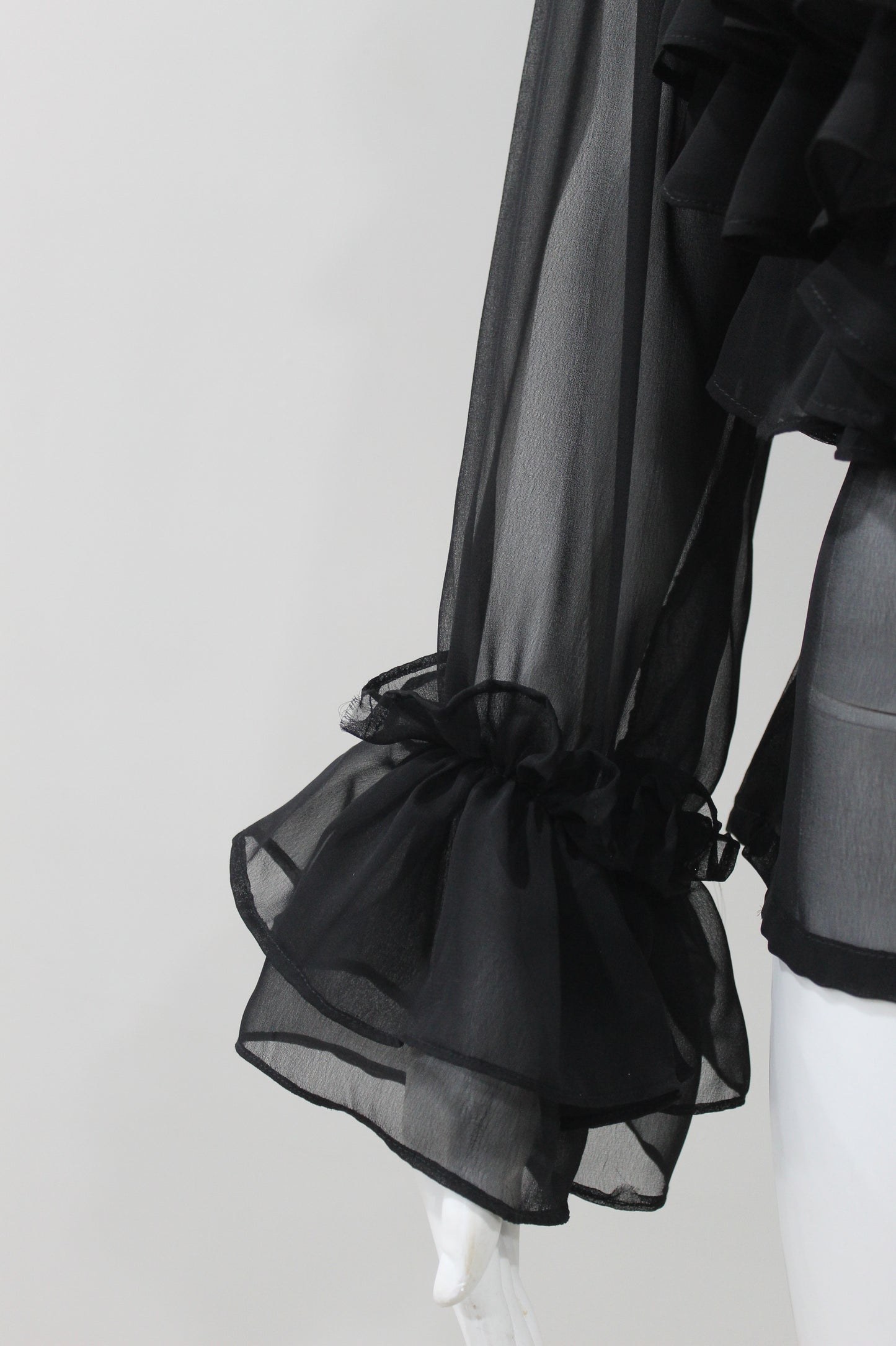 Black Ruffle Drama Top