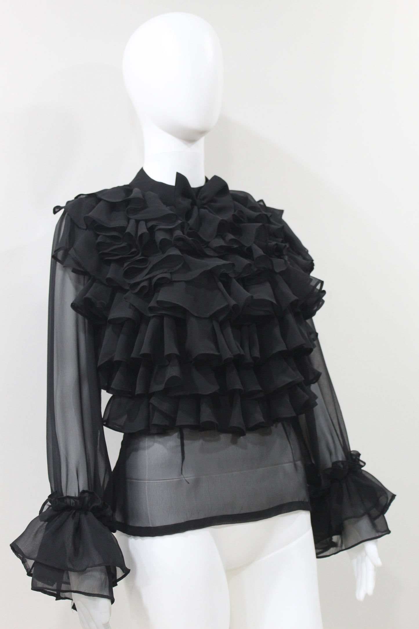 Black Ruffle Drama Top