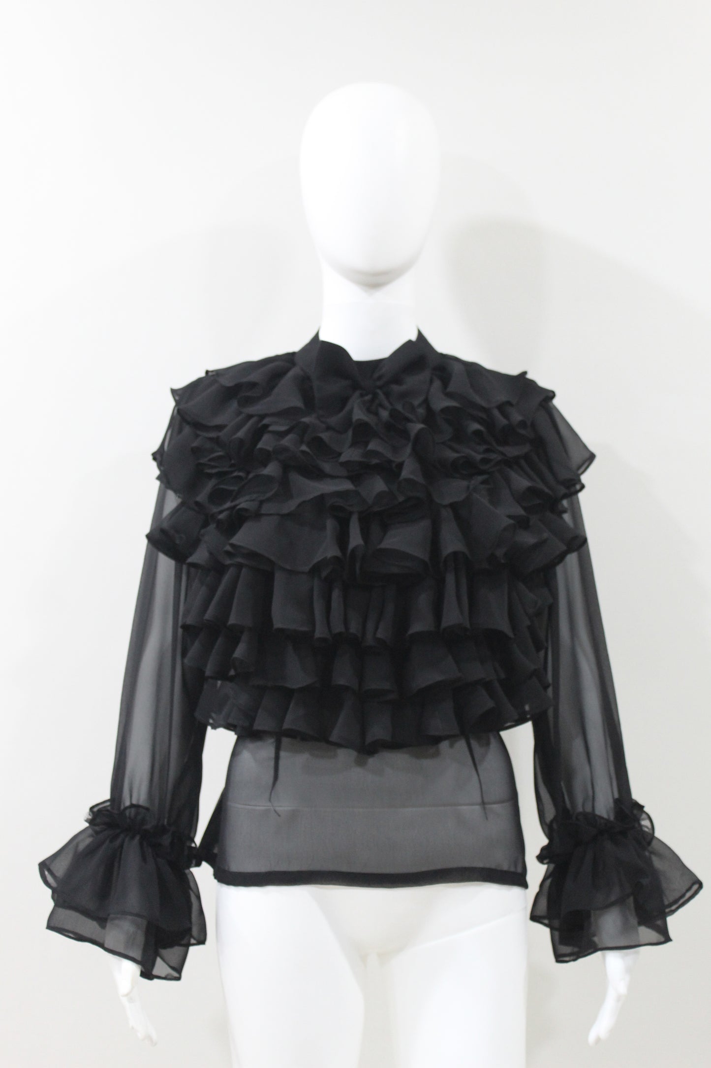 Black Ruffle Drama Top