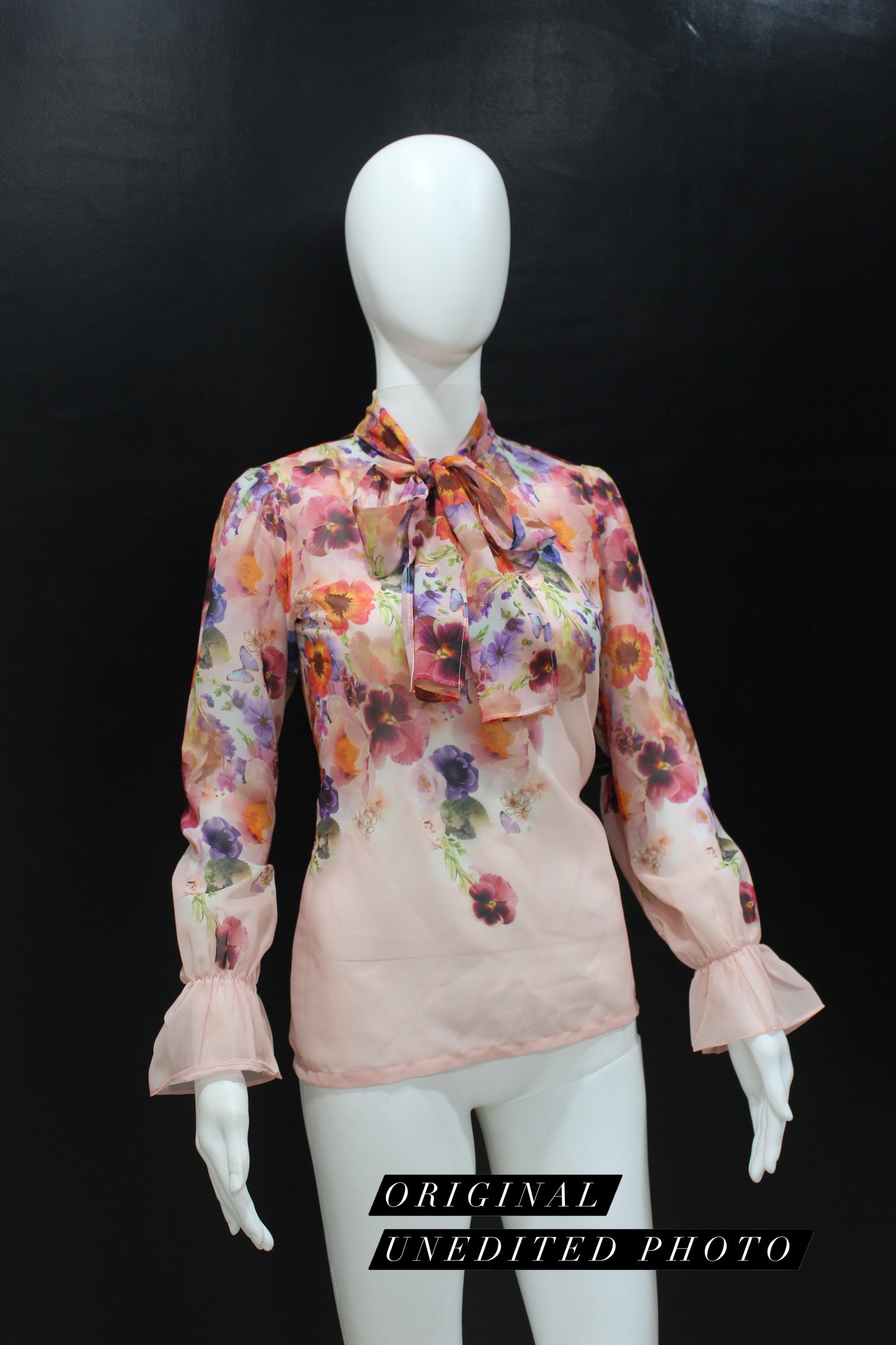 CLEARANCE - Flora Pussy Bow Blouse