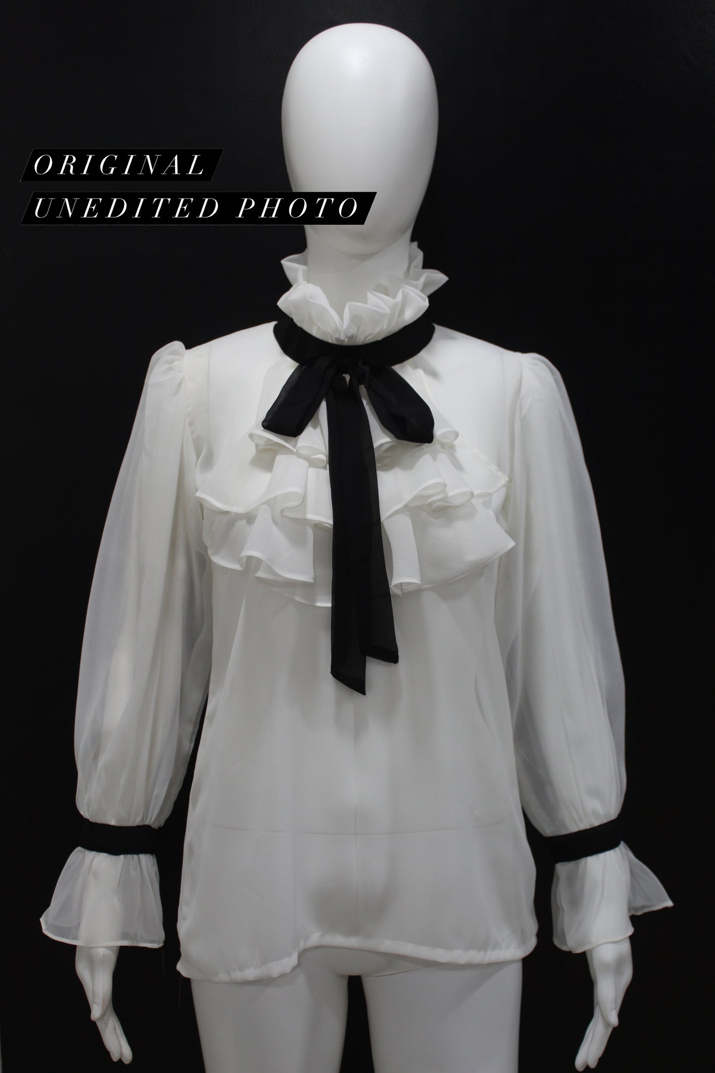 White Ruffle Bow Top