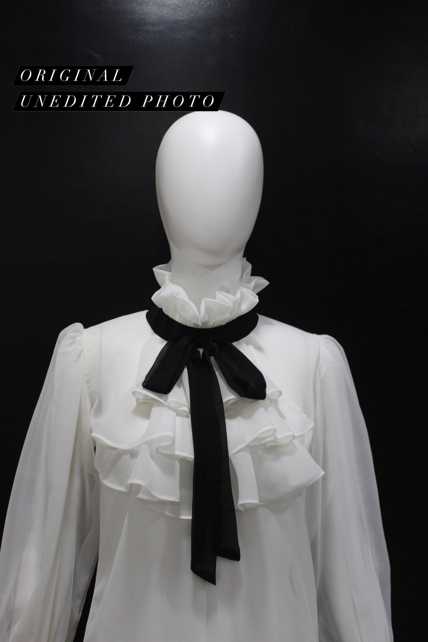 White Ruffle Bow Top