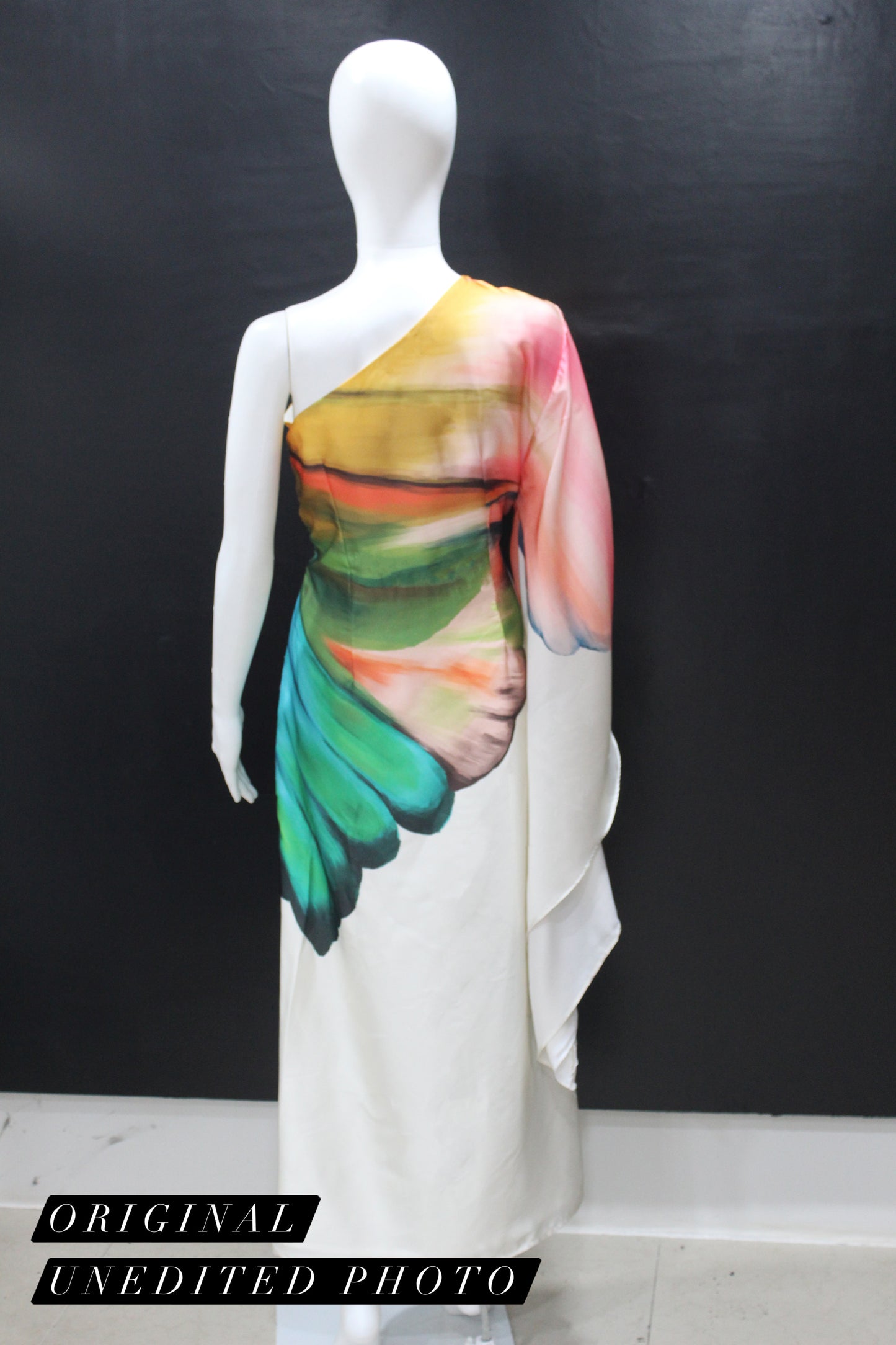 Flora Hand Painted Cream Gown