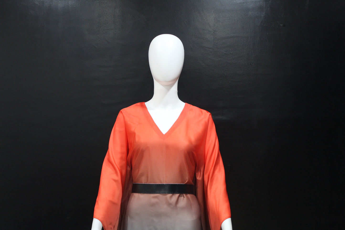 CLEARANCE - Red Grey Ombre Kaftan Dress