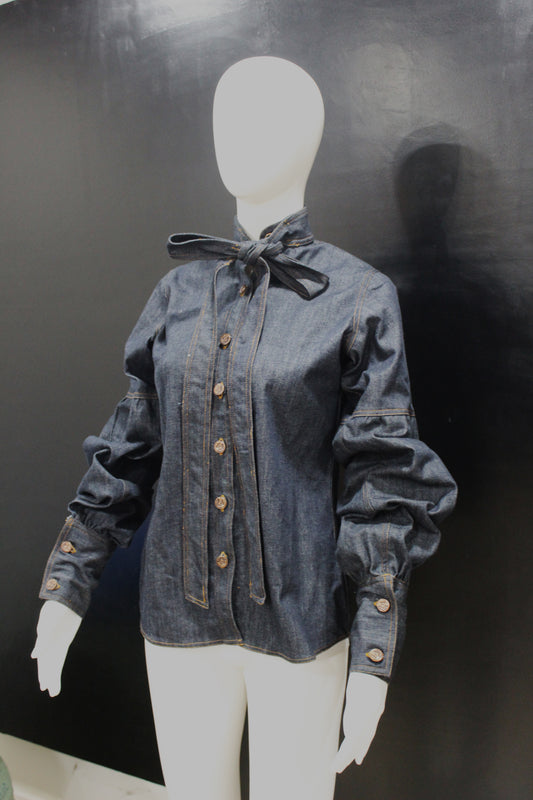 CLEARANCE - Denim Vintage Sleeve Top