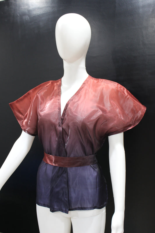 CLEARANCE - Glass Ombre Red Purple Top