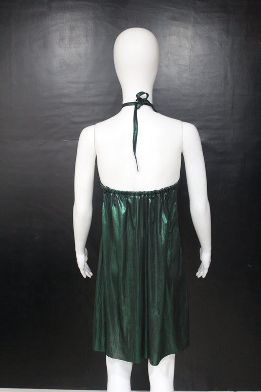 CLEARANCE - Emerald Metal Rose Dress
