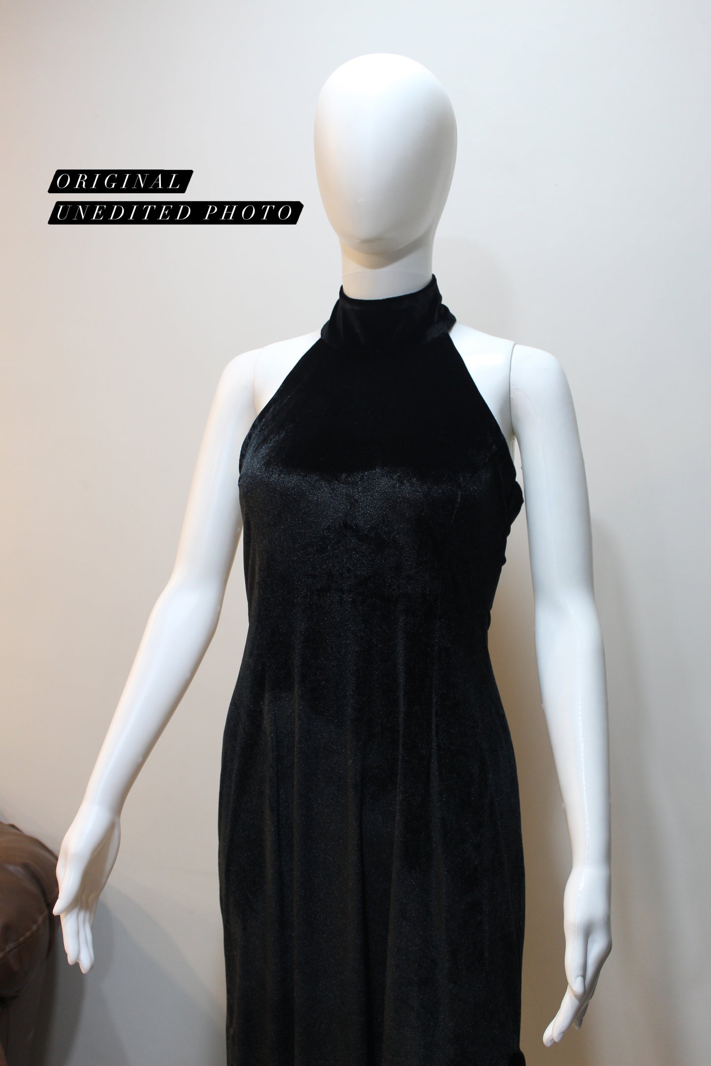 Black Velvet Ruffle Dress