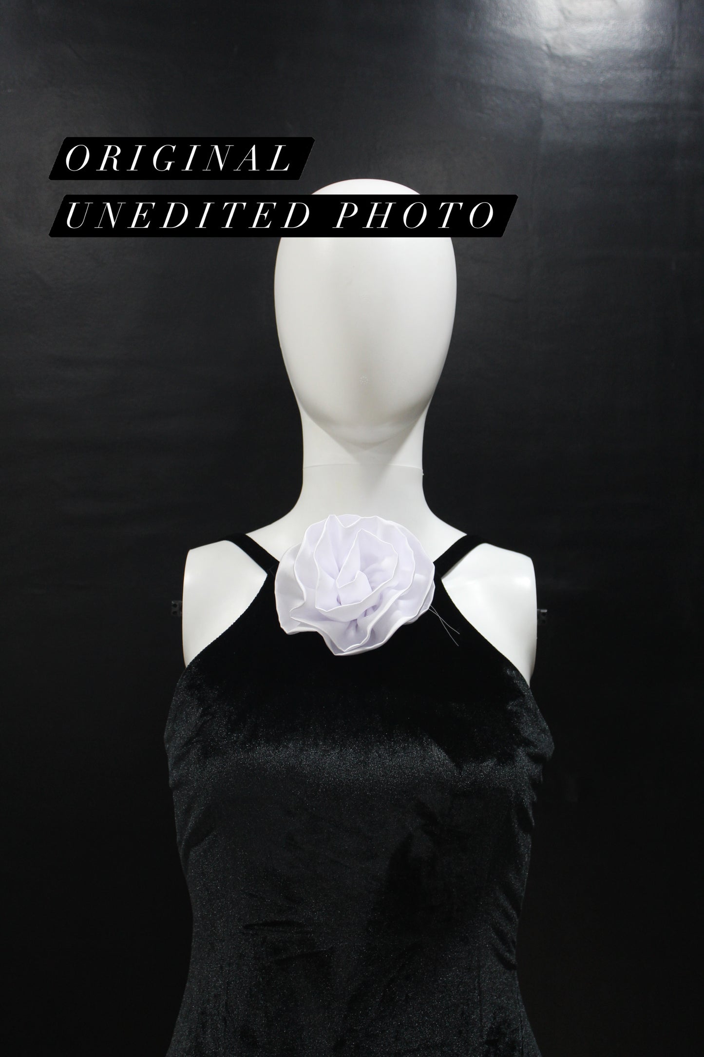 LUXE Black Halter Rose Gown