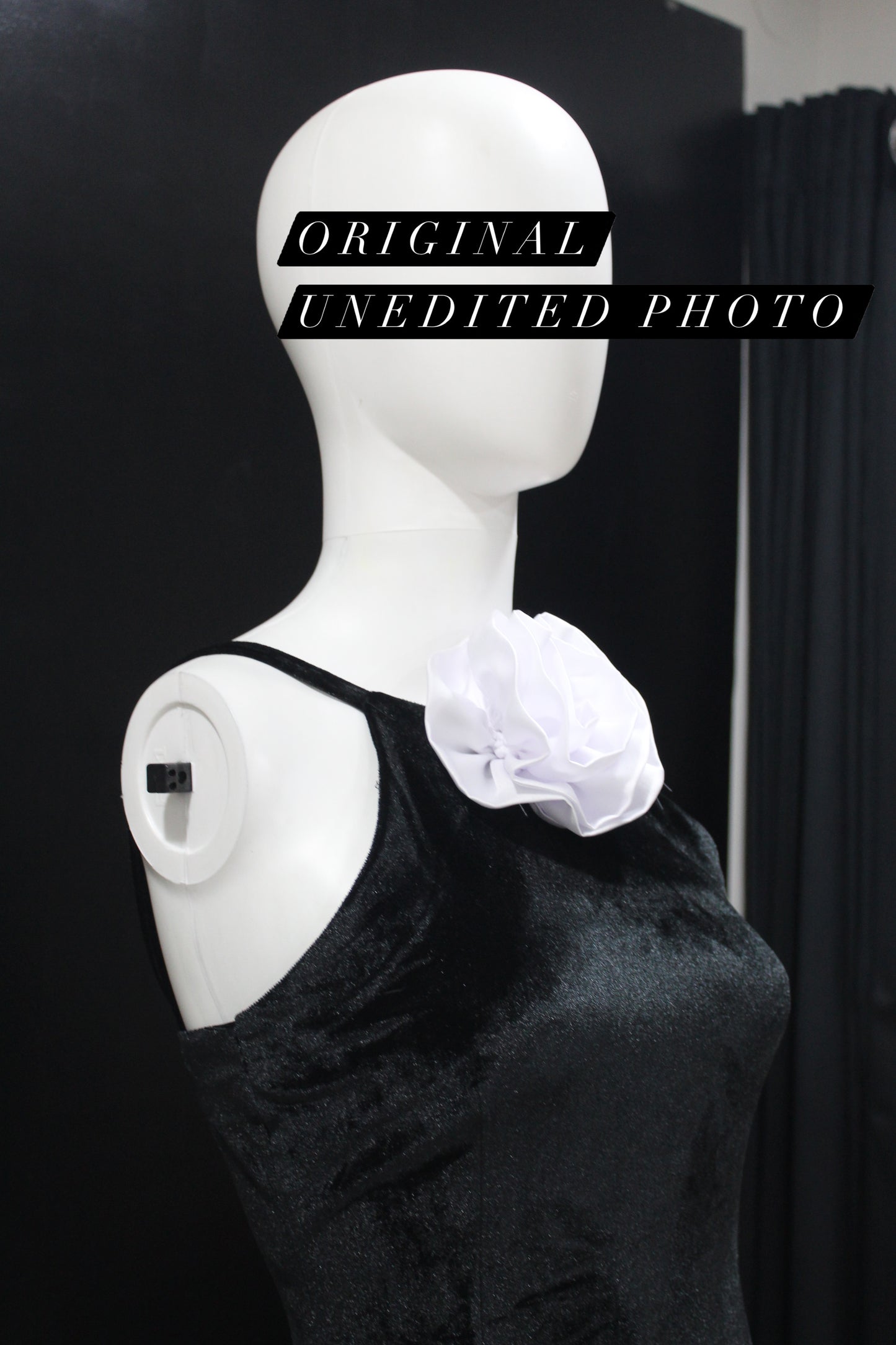LUXE Black Halter Rose Gown