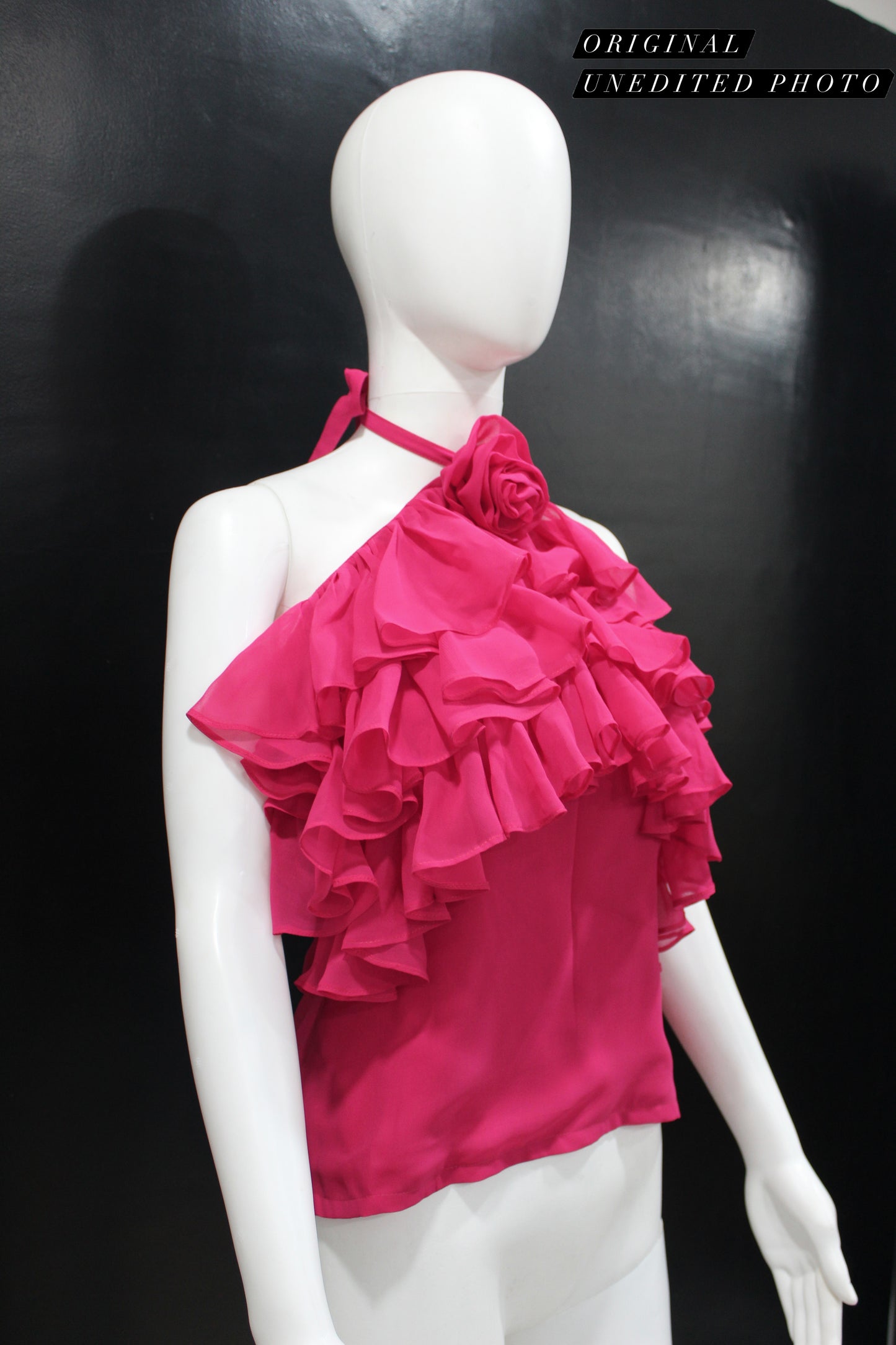 Pink Ruffle Halter Top