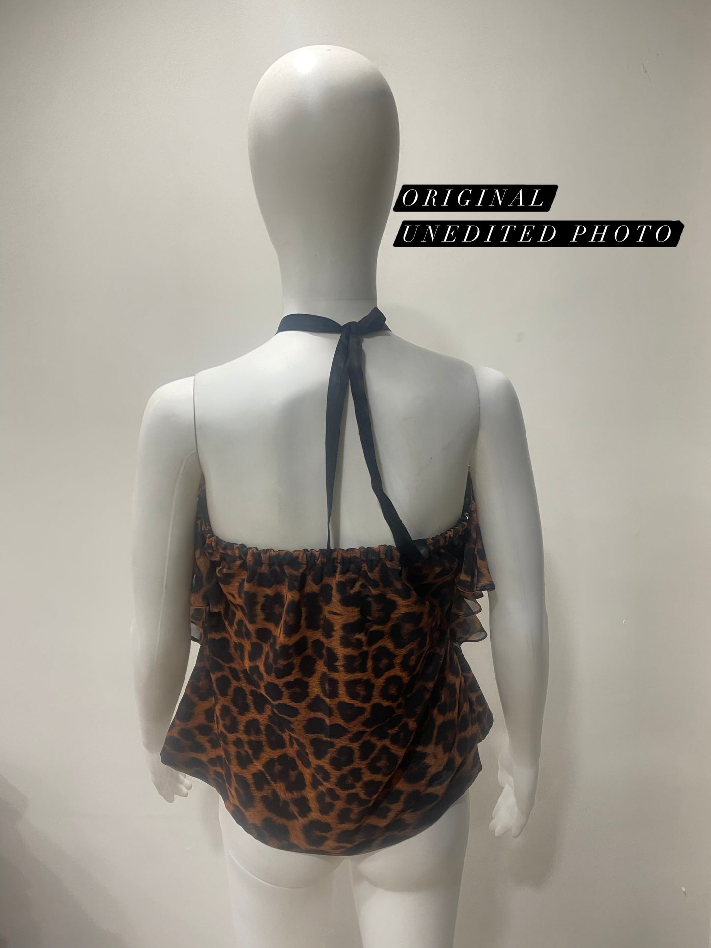 Leopard Ruffle Halter Top