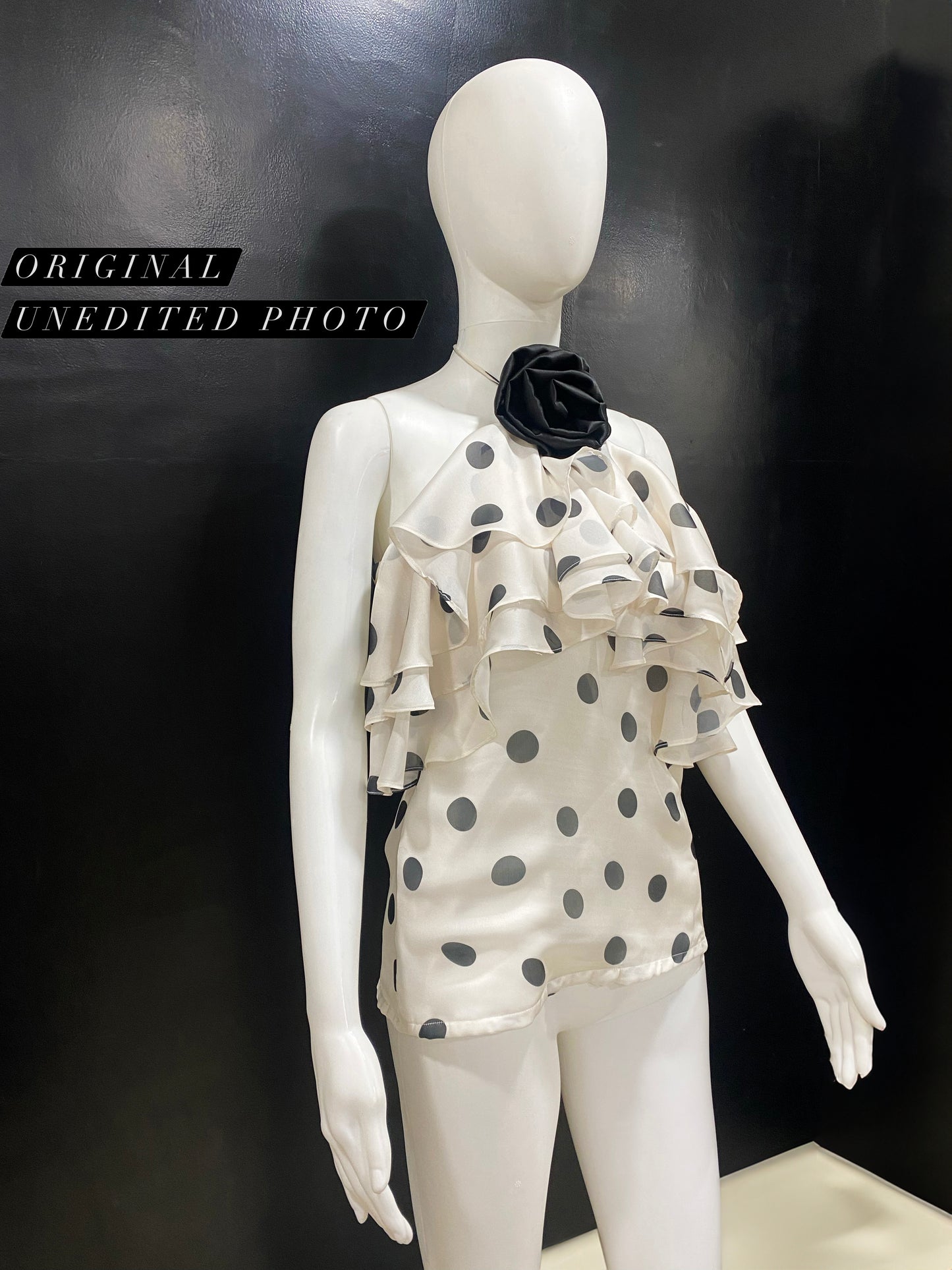 Polka Ruffle Halter Top