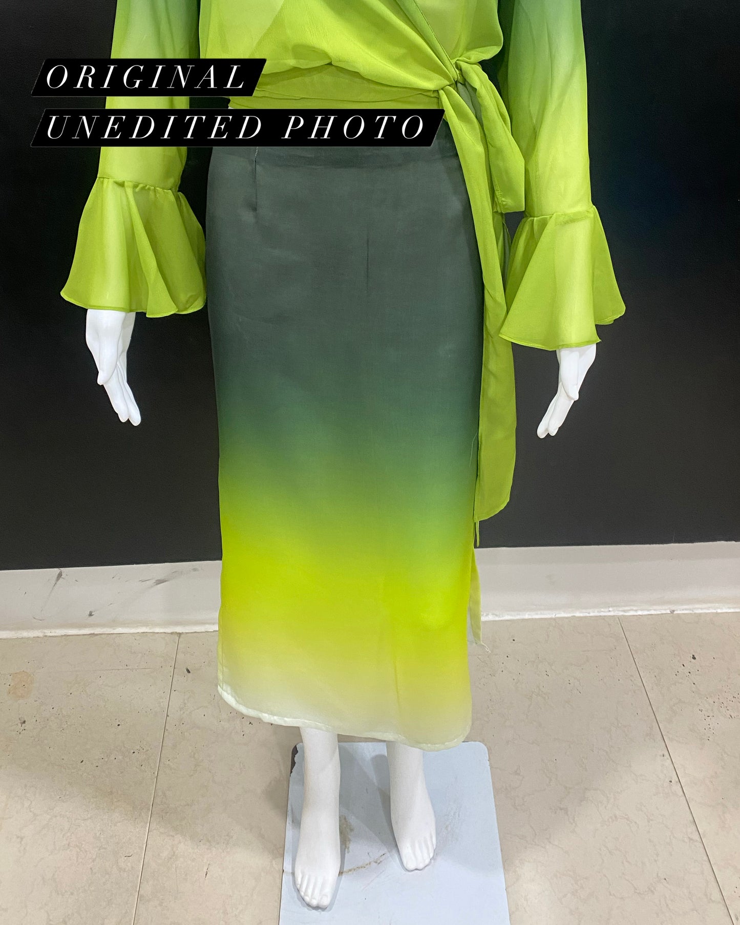 Green Yellow Ombre Skirt