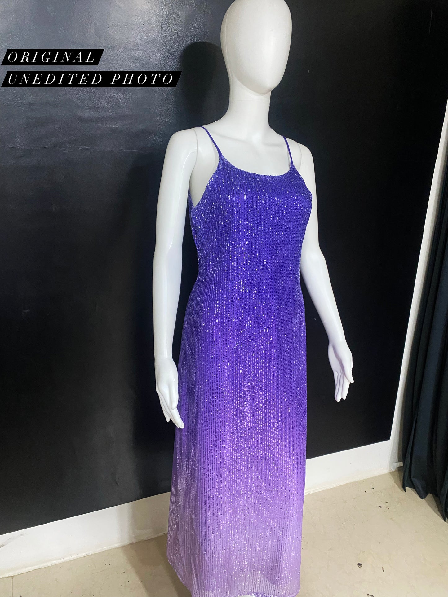 CLEARANCE - Sequins Purple Ombre Gown