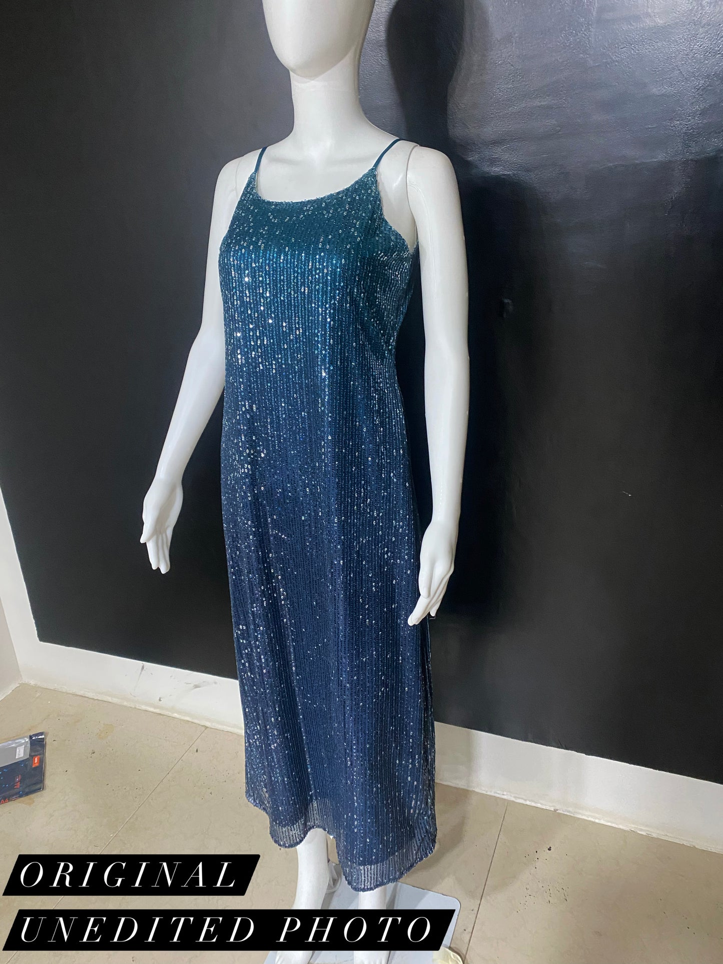 CLEARANCE - Sequins Blue Ombre Gown