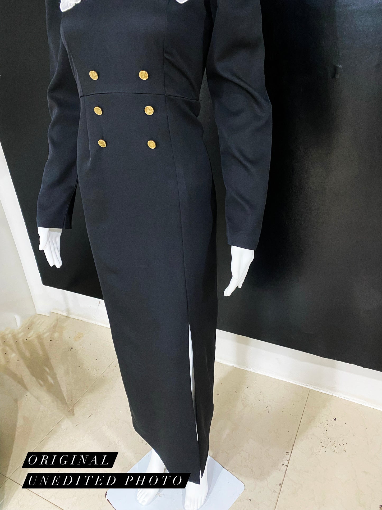 LUXE Vintage White Collar Gown