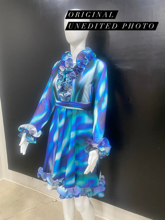 Blue Fantasy Ruffle Dress