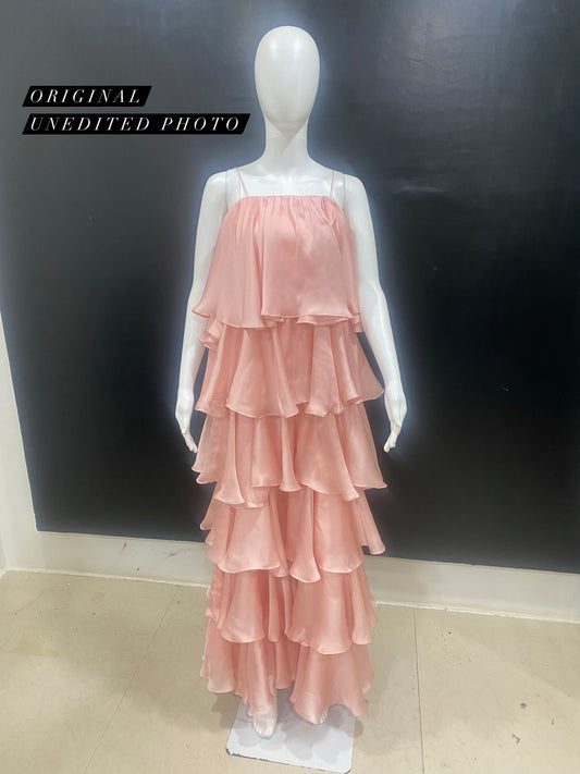 LUXE Pink Ruffle Maxi