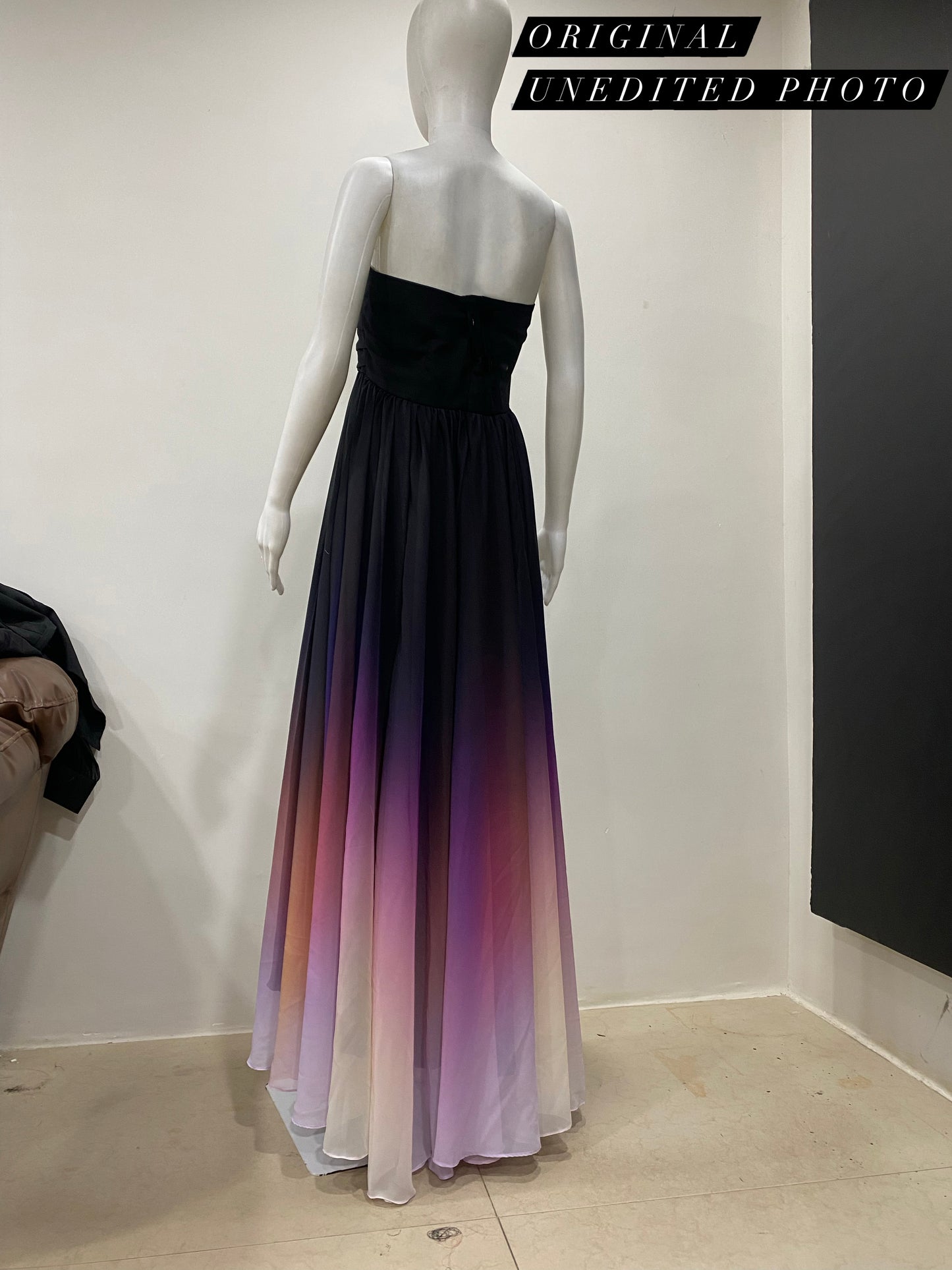 Midnight Black Purple Ombre Princess Gown