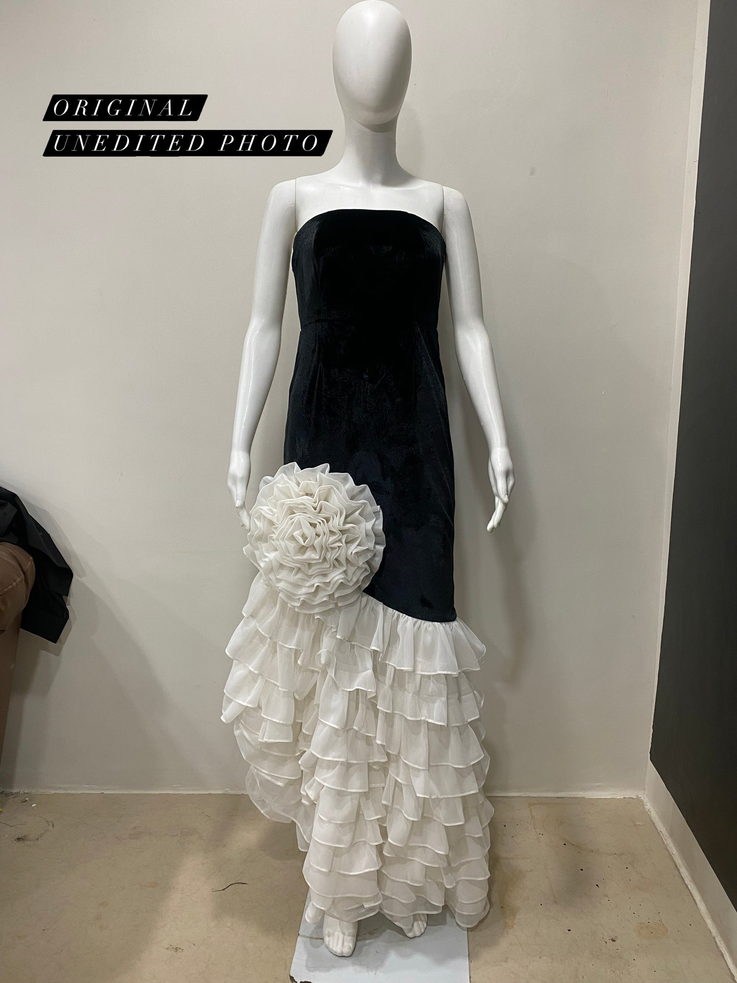 LUXE Rose Ruffle Fishtail Gown