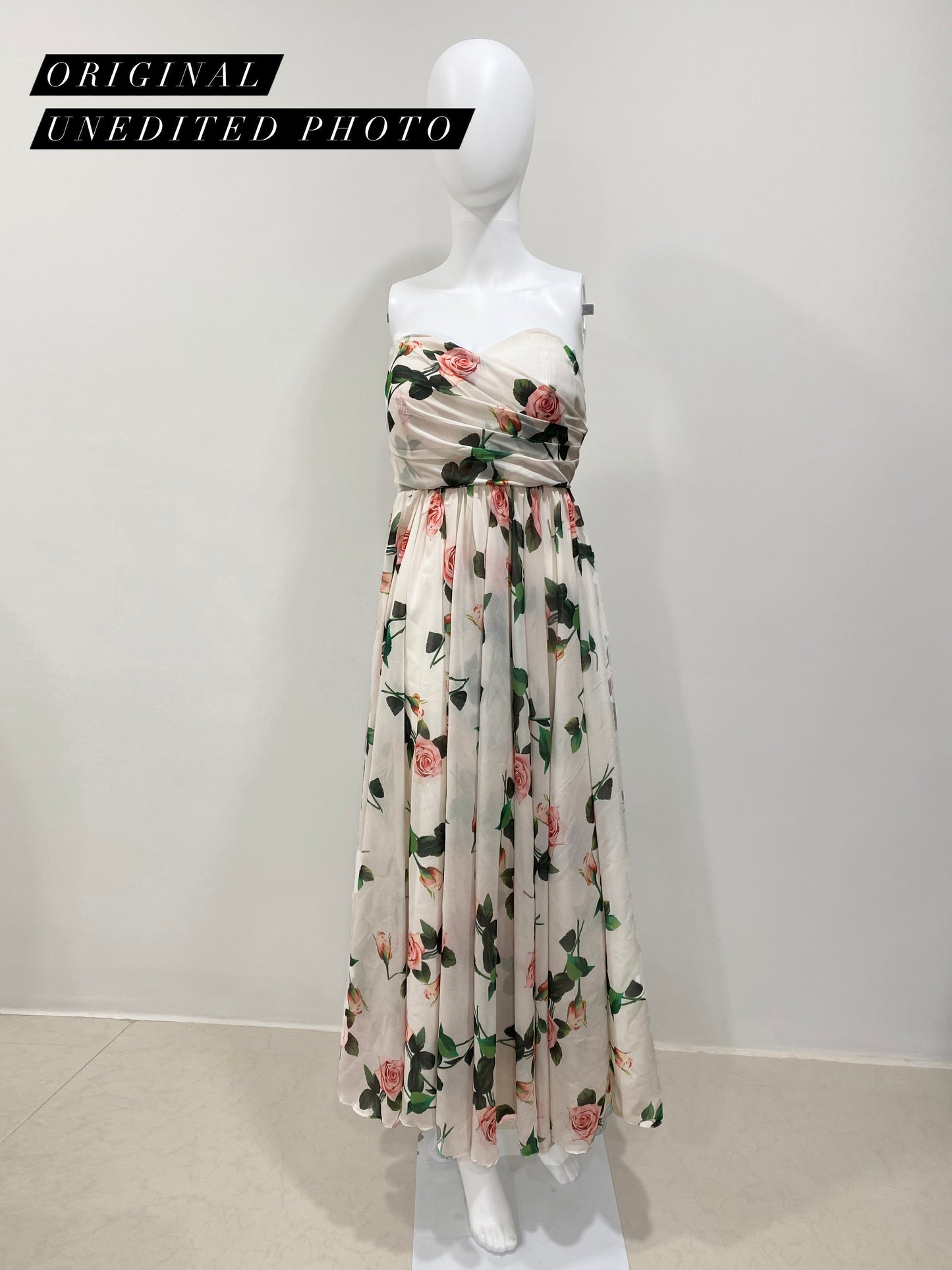 LUXE Rose Tube Midi Dress