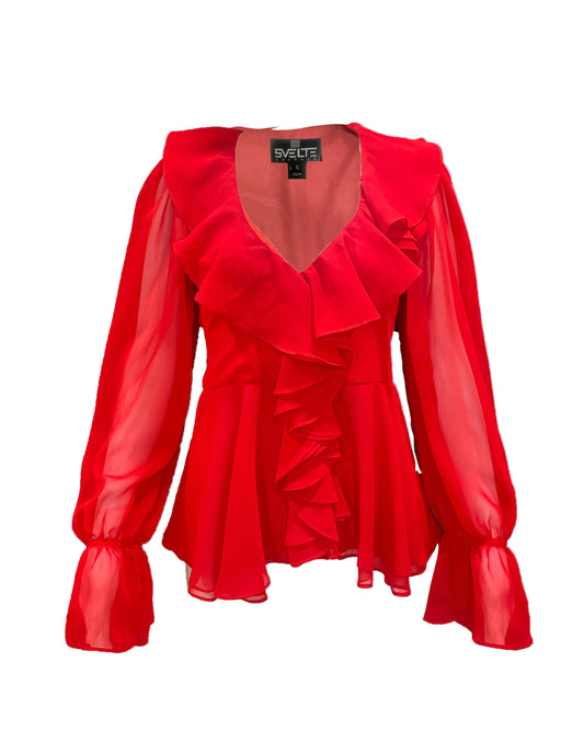 Red Frill Top