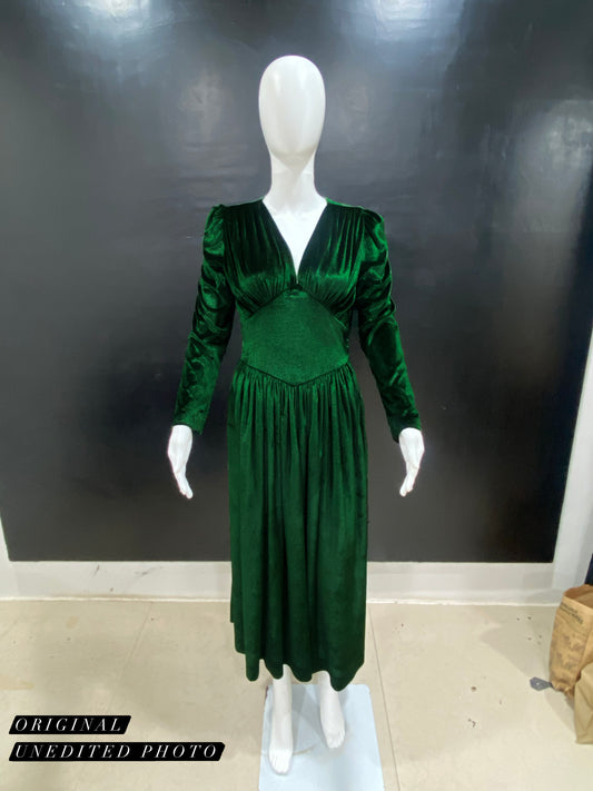 Emerald Vintage Wrap Dress