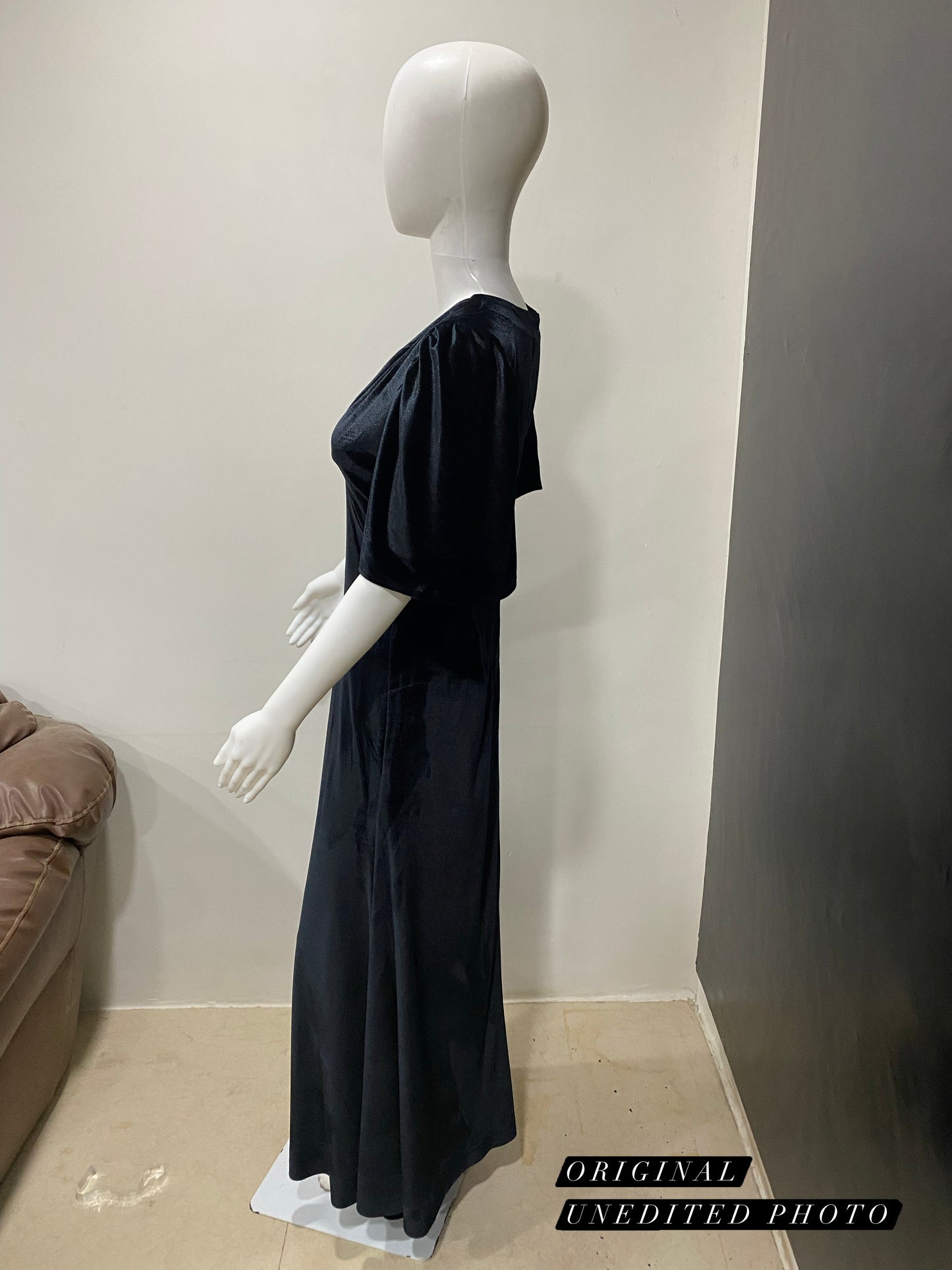 Vintage Sleeve Black Velvet Dress