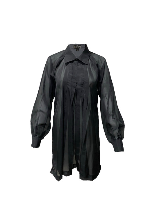 Black Sheer Shirt Dress