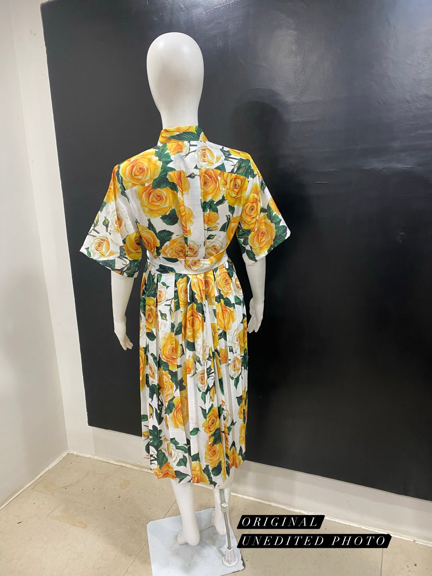 Yellow Rose Shirt Dress