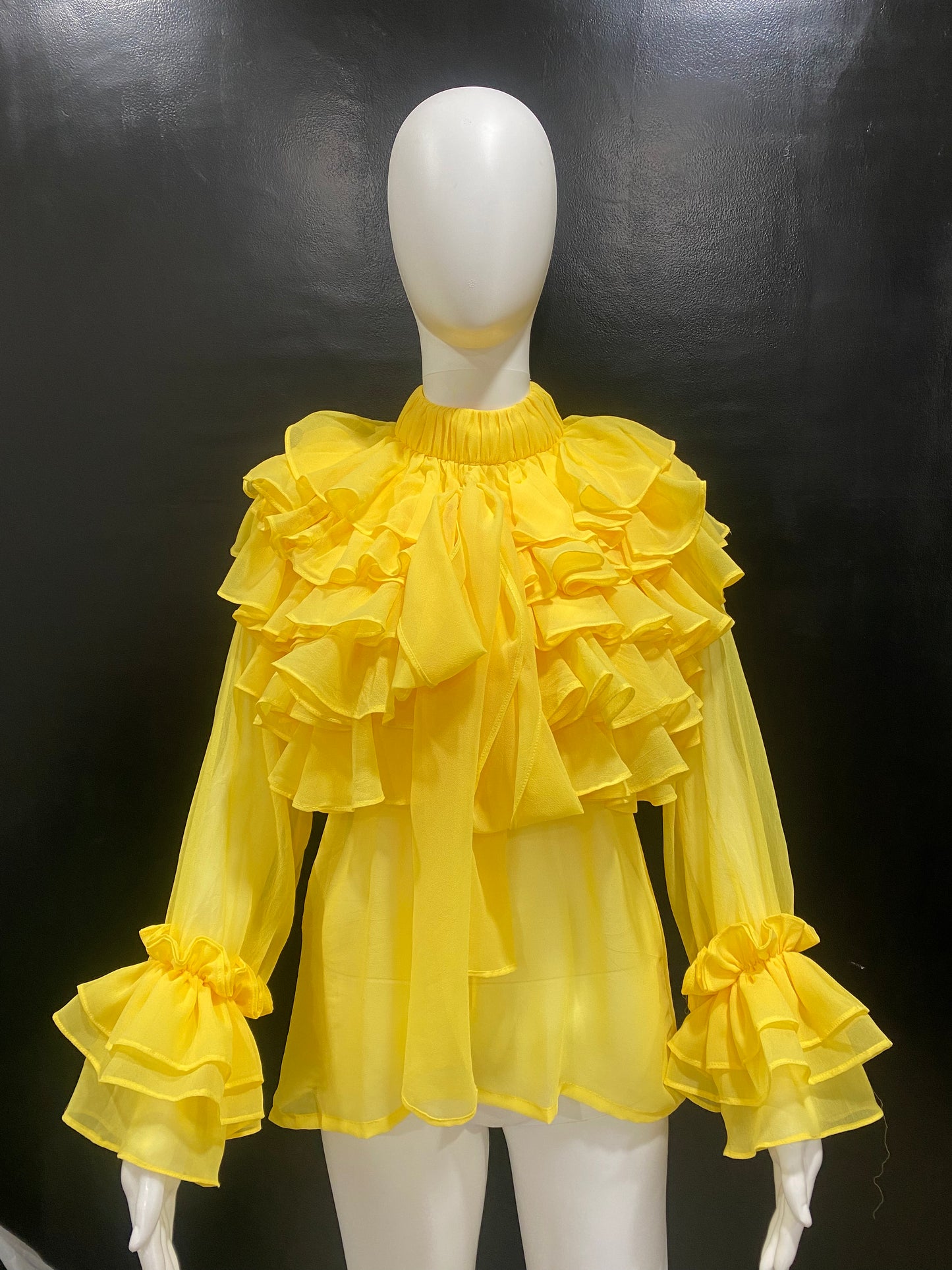 Yellow Ruffle Drama Top