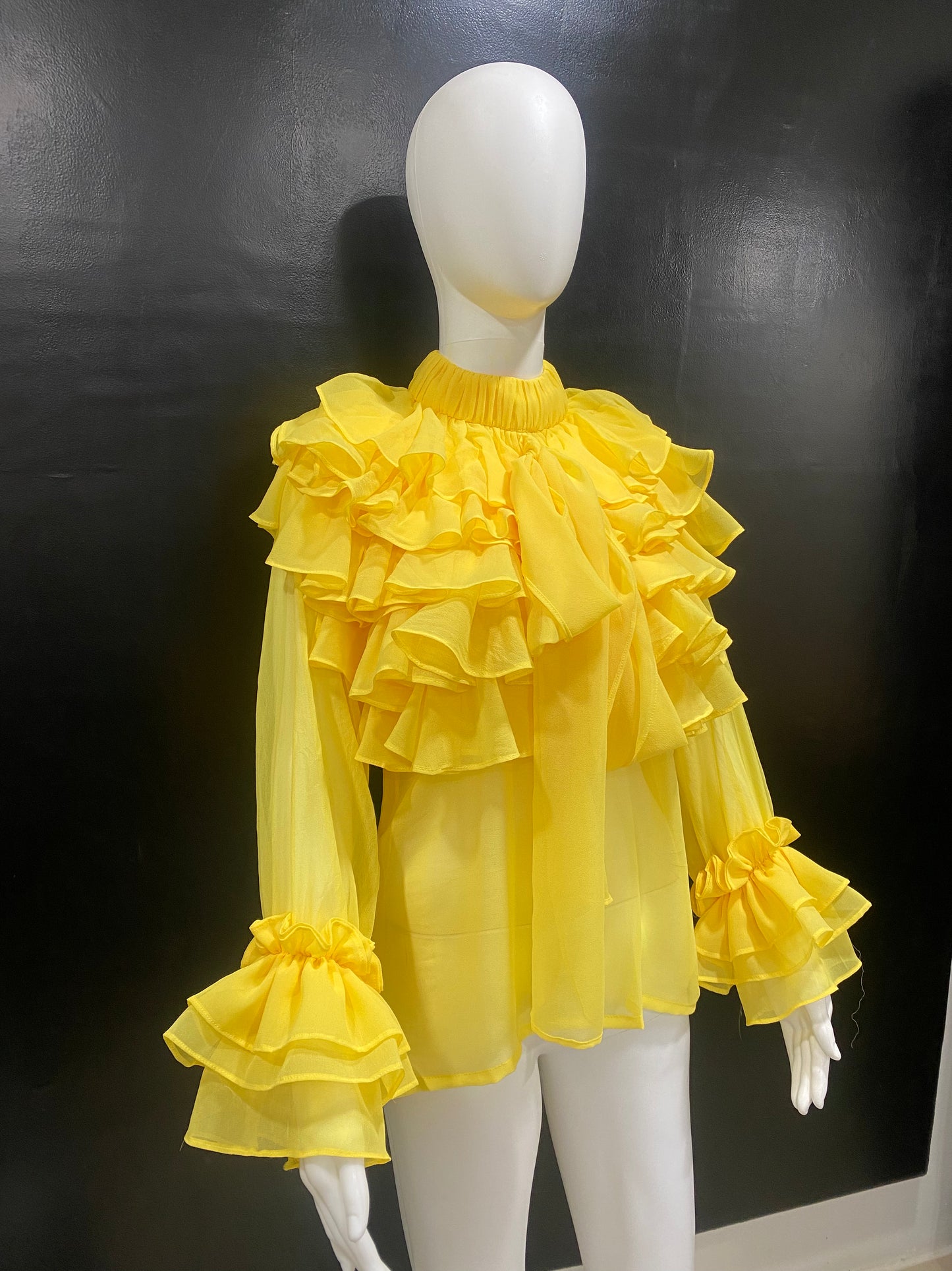 Yellow Ruffle Drama Top