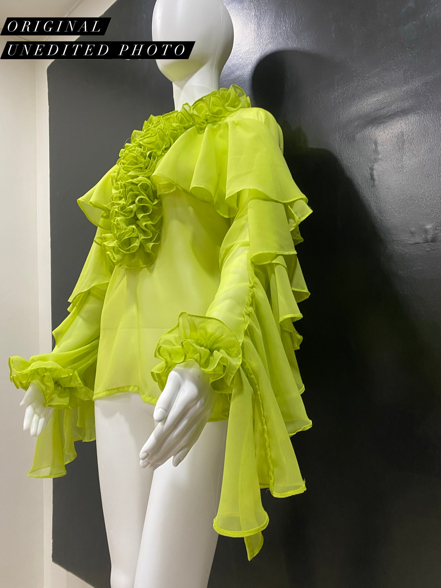 Summer Lime Ruffle Top