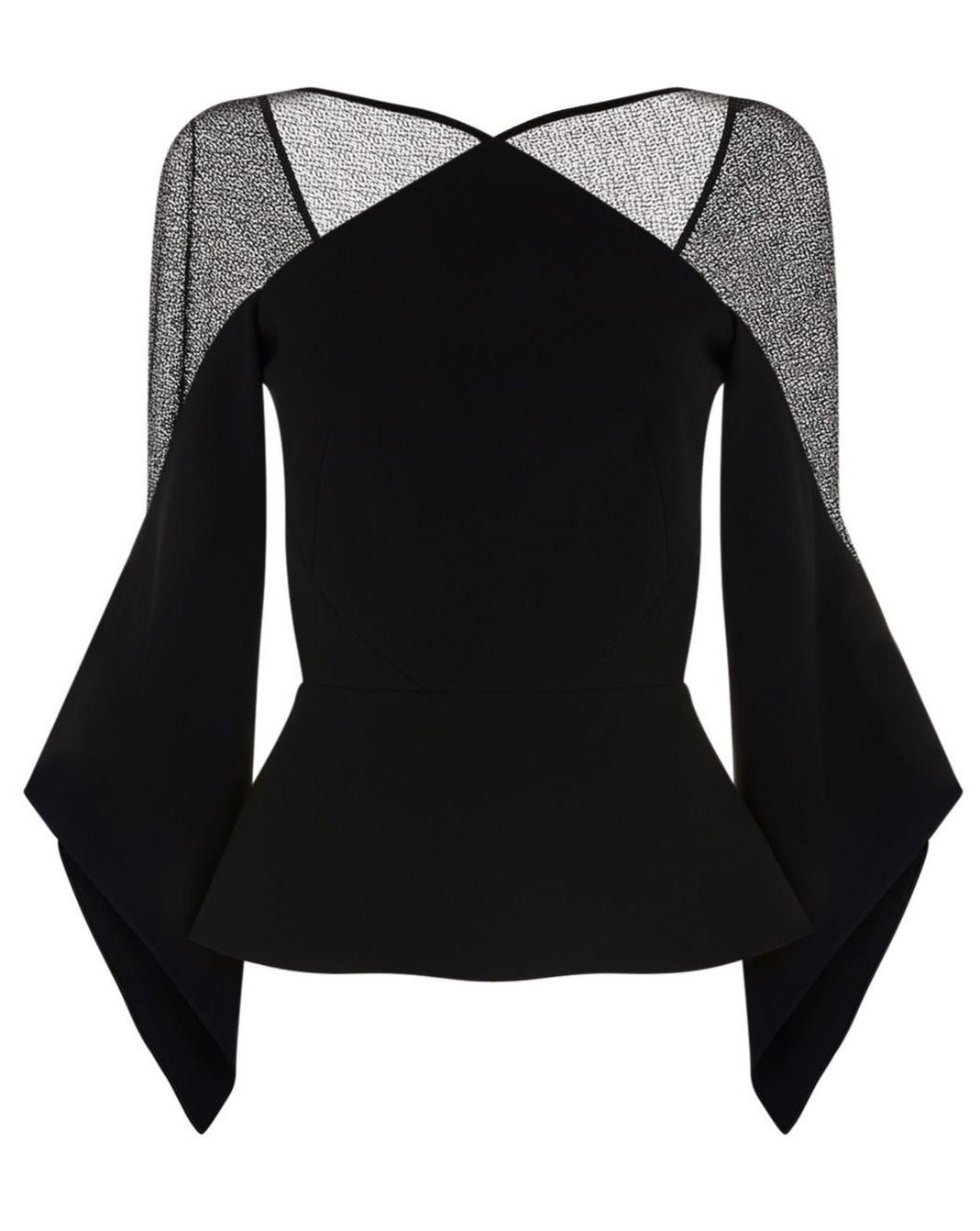 Black Sheer Cape Top